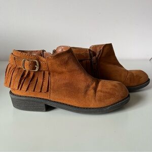 Girls Cat & Jack Fringe Suede-like Ankle Boots - size 11